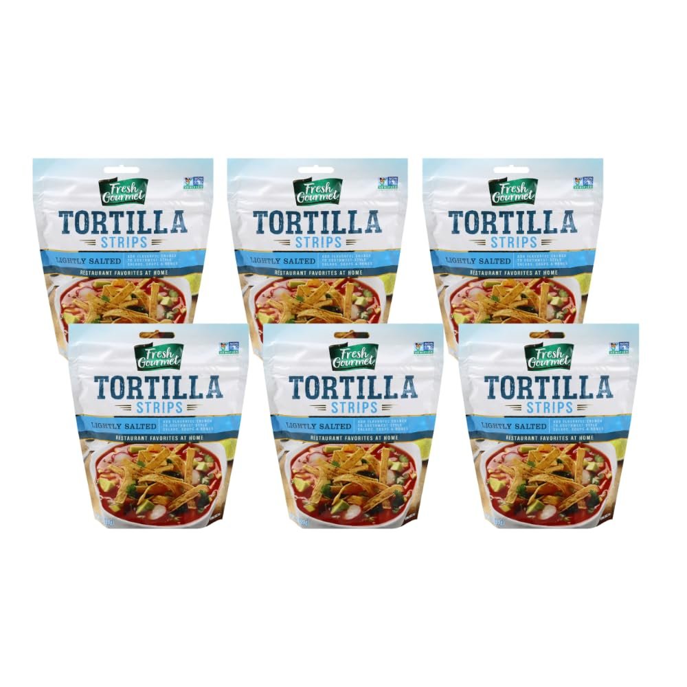 Fresh Gourmet Tortilla Strips, Lightly Salted 3.5 Ounce (Pack of 6)
