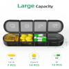 PULIV Weekly Pill Organizer 4 Times a Day with a Business Stylish Bag, Portable Pill Box 7 Day with 28 Compartments for Men, Removable Pill Sorters to Store Vitamin, Medication, Fish Oil, Supplements view 3