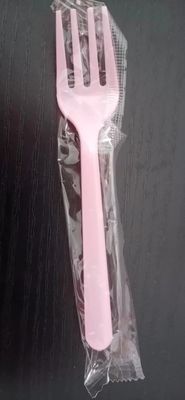 100 Pcs Disposable Plastic Forks Individually Wrapped Size: Length about 4.75" Width about 0.87" (Pink)