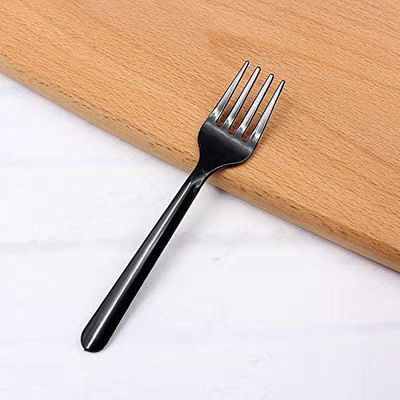 100 Pcs Disposable Plastic Forks Individually Wrapped Size: Length about 4.75" Width about 0.87" (Black)