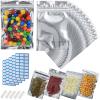 100-Pack Reclosable Large Mylar Bags for Food Storage 8.7" x 11.4" Stand Up Pouch Bags Bulk Resealable Smell Proof Aluminum Silver Foil Bags with Clear Window Kitchen Storage Edible Packaging view 1
