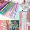 VILLCASE 4 Sheets Clear Cellophane Wrap Roll Iridescent A4 Transparent Decorative Window Film Film Epoxy Packaging Roll view 4