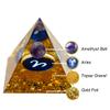 12 Zodiac Orgone Crystal Pyramid, Natural Amethyst Crystal Ball for Aries Zodiac, 2" Orgone Healing Pyramid for Positive Energy Stress Reduce Healing Meditation Attract Wealth Lucky view 3
