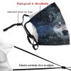 Wolf Adult Washable Cloth Face Mask Reusable and Adjustable with Filters view 4