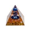 12 Zodiac Orgone Crystal Pyramid, Natural Amethyst Crystal Ball for Gemini Zodiac, 2" Orgone Healing Pyramid for Positive Energy Stress Reduce Healing Meditation Attract Wealth Lucky view 1