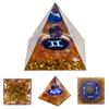12 Zodiac Orgone Crystal Pyramid, Natural Amethyst Crystal Ball for Gemini Zodiac, 2" Orgone Healing Pyramid for Positive Energy Stress Reduce Healing Meditation Attract Wealth Lucky view 2