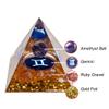 12 Zodiac Orgone Crystal Pyramid, Natural Amethyst Crystal Ball for Gemini Zodiac, 2" Orgone Healing Pyramid for Positive Energy Stress Reduce Healing Meditation Attract Wealth Lucky view 3