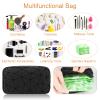 Likesing Period Bag for Teen Girls, Leather Sanitary Napkin Storage Bag, Portable Menstrual Pad Bag Period Pads Pouch, Small Make Up Bags(Black) view 3