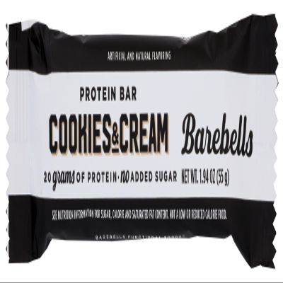 Barebells Protein Bar, Cookies & Cream, 20g Protein, No Added Sugar, 55g, 1.94 Ounce - Single Bar