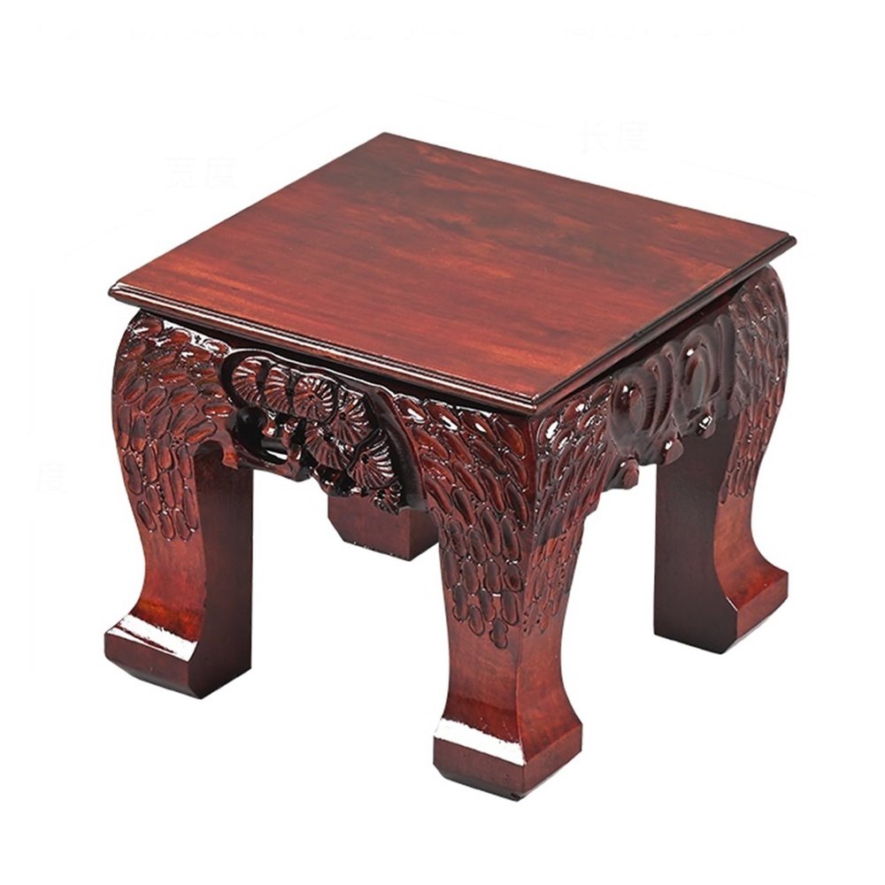 ARINAL Statue Base Bonsai Base Retro Square Wooden Vase Bonsai Base Table Lamp Teapot Base, Home Decor Display Stand Vase Stand (Size : S)