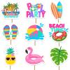 36Pcs Summer Beach Pool Cupcake Toppers Beach Ball Pool Cake Decorations Pool Party Hawaiian Birthday Party Supplies view 1
