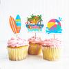 36Pcs Summer Beach Pool Cupcake Toppers Beach Ball Pool Cake Decorations Pool Party Hawaiian Birthday Party Supplies view 2