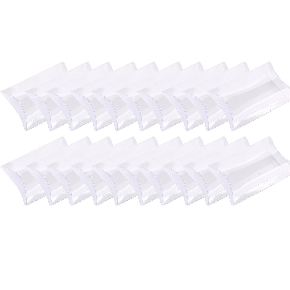 20 PCS Clear Plastic Pillow Gift Boxes Mini Party Favor Boxes for Candy Wedding Birthday Supplies 3.54 x 2.76 x 0.98 inch