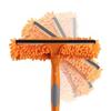 10" Rotating Squeegee with Removable Microfiber Brush 2-in-1 Scrubber and Washer Head for Window and Solar Panel Cleaning, Fits Threaded Extension Poles, Soft, Rewashable Cloth view 2