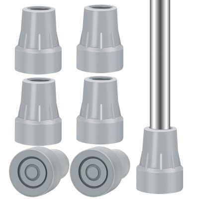 6 Pack Crutch Tips, AHIER 7/8 inch Heavy Duty Non Slip Rubber Cane Tips, Replacement Crutch Feet Cap