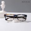 AOOLIA Square Transparent Reading Glasses for Women Men Oversize Lightweight Reader Diopters Eyeglasses with Spring Hinge (Tortoise, 1.0, multiplier_x) view 4