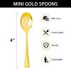Qeirudu 4 Inch Gold Plastic Mini Spoons, 100 Pack Heavy Duty Small Tasting Spoons for Party Dessert Shooters, Appetizers, Ice Creams, Food Samples, Puddings view 2