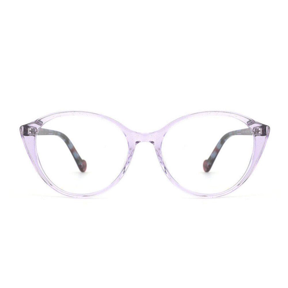 AOOLIA Cutie Cat Eye Transparent Reading Glasses Vintage Lightweight Reader Diopters Butterfly Eyeglasses with Spring Hinge (Purple, 2.0, multiplier_x)