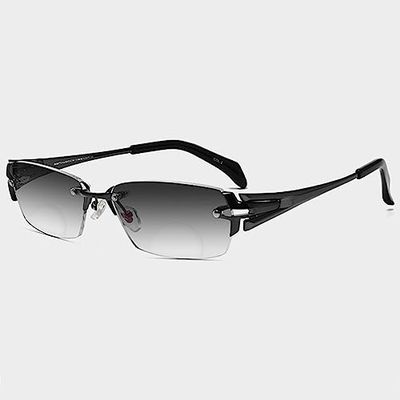 SFIVE Progressive MultiFocal Reading Glasses Anti Glare Sunglasses Rimless HD Readers Glasses for Women Men 1.0 1.5 2.0 2.5 (Color : Black, Size : +2.5)