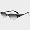 SFIVE Progressive MultiFocal Reading Glasses Anti Glare Sunglasses Rimless HD Readers Glasses for Women Men 1.0 1.5 2.0 2.5 (Color : Black, Size : +2.5) view 1