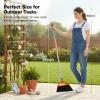 CLEANHOME Outdoor Brooms for Sweeping Patio, Commercial Grade Heavy Duty Broom with Stiff Bristle for Sweeping Garage,Deck,Kitchen,Straw, Outside Broom for Cleaning Pet Hair,Weeds,Leaves,Grey view 3