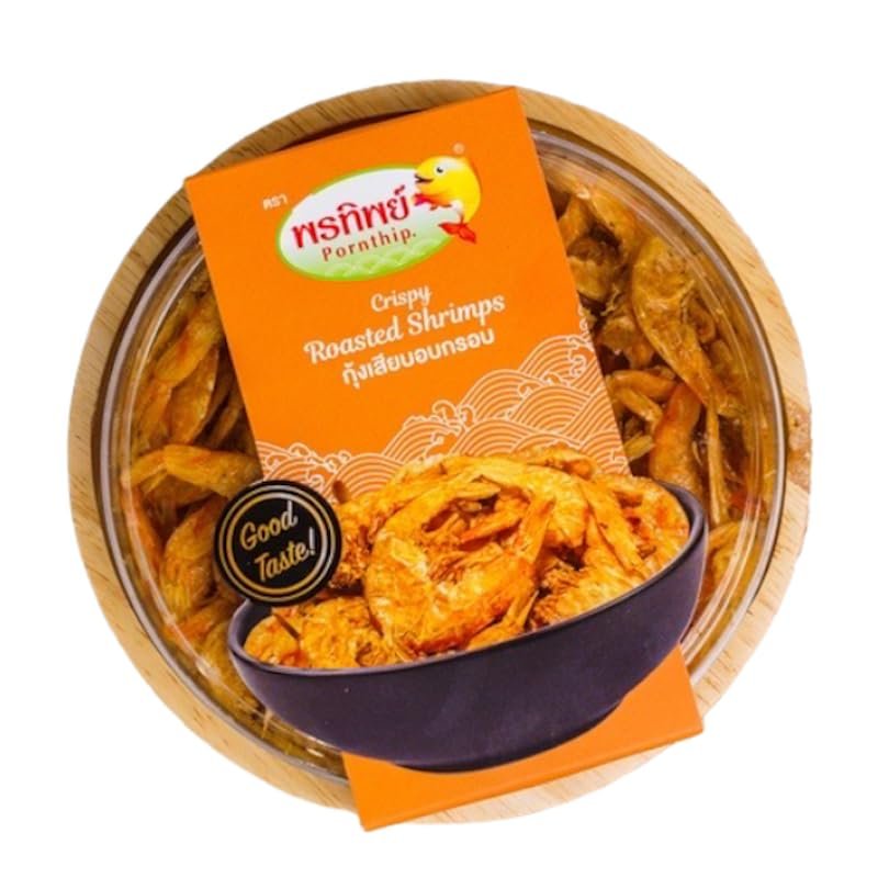 Pornthip Brand, Crispy Roasted Shrimps, net weight 70g X 2 Packs