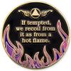 1 to 40 Year Twisted Flames Sobriety Coin - Gold Plated AA Chips & Medallions - 32 Year Sobriety Coin - Black/Pink/Purple/Blue view 2