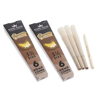 King Palm Prerolled Cones and Filter Tips - all Natural Preroll Cones - 2 Packs - (Banana Foster, 1 1/4, 6 per Pack)