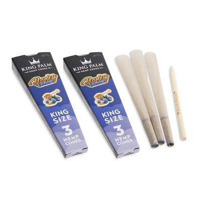 King Palm Prerolled Cones and Filter Tips - all Natural Preroll Cones - 2 Packs - (Honey Berry, King Size, 3 per Pack)
