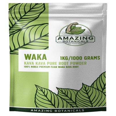 Premium WAKA Kava Kava Powder Tea  1 Kilo (2.2 Pounds) 100% Noble Fijan Kava Root, WAKA Kava Drink for Relaxation, Promotes a Calm State of Mind - 1 Kilogram