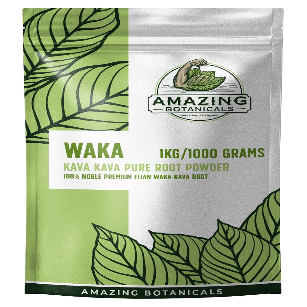 Premium WAKA Kava Kava Powder Tea  1 Kilo (2.2 Pounds) 100% Noble Fijan Kava Root, WAKA Kava Drink for Relaxation, Promotes a Calm State of Mind - 1 Kilogram
