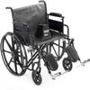 28" Heavy Duty Bariatric Wheelchair for Adults - Black - Removable Desk Arms and Elevated Leg Rests - 700LB Capacity - Nylon Seat - Adjustable Standard and Hemi Height - K7 view 1