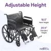 28" Heavy Duty Bariatric Wheelchair for Adults - Black - Removable Desk Arms and Elevated Leg Rests - 700LB Capacity - Nylon Seat - Adjustable Standard and Hemi Height - K7 view 2
