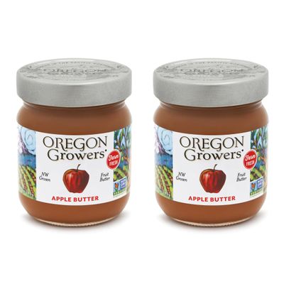 Oregon Growers Apple Butter - Sugar Free Apple Butter Spread, Oregon Apples, Apple Butter No Sugar Added, Fruit Butter, No Preservatives, Non-GMO, All-Natural Apple Spread - 12 Oz (2 Pack)