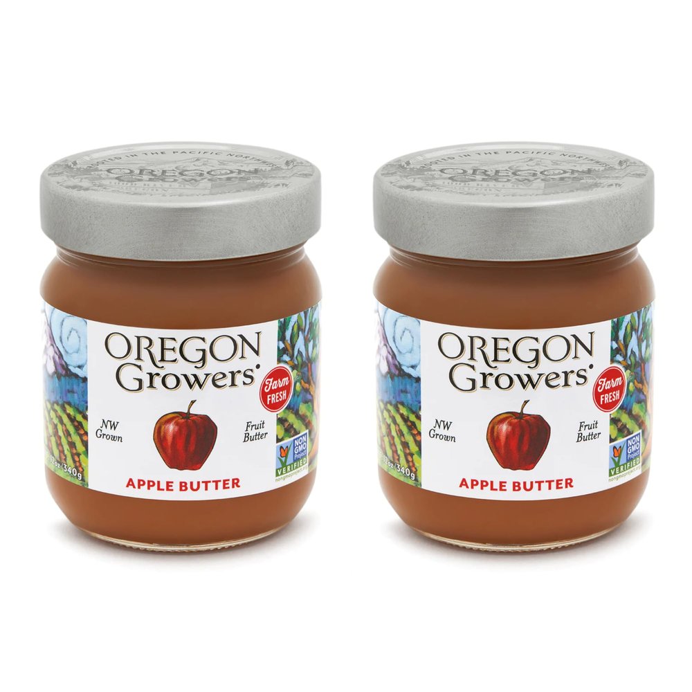 Oregon Growers Apple Butter - Sugar Free Apple Butter Spread, Oregon Apples, Apple Butter No Sugar Added, Fruit Butter, No Preservatives, Non-GMO, All-Natural Apple Spread - 12 Oz (2 Pack)