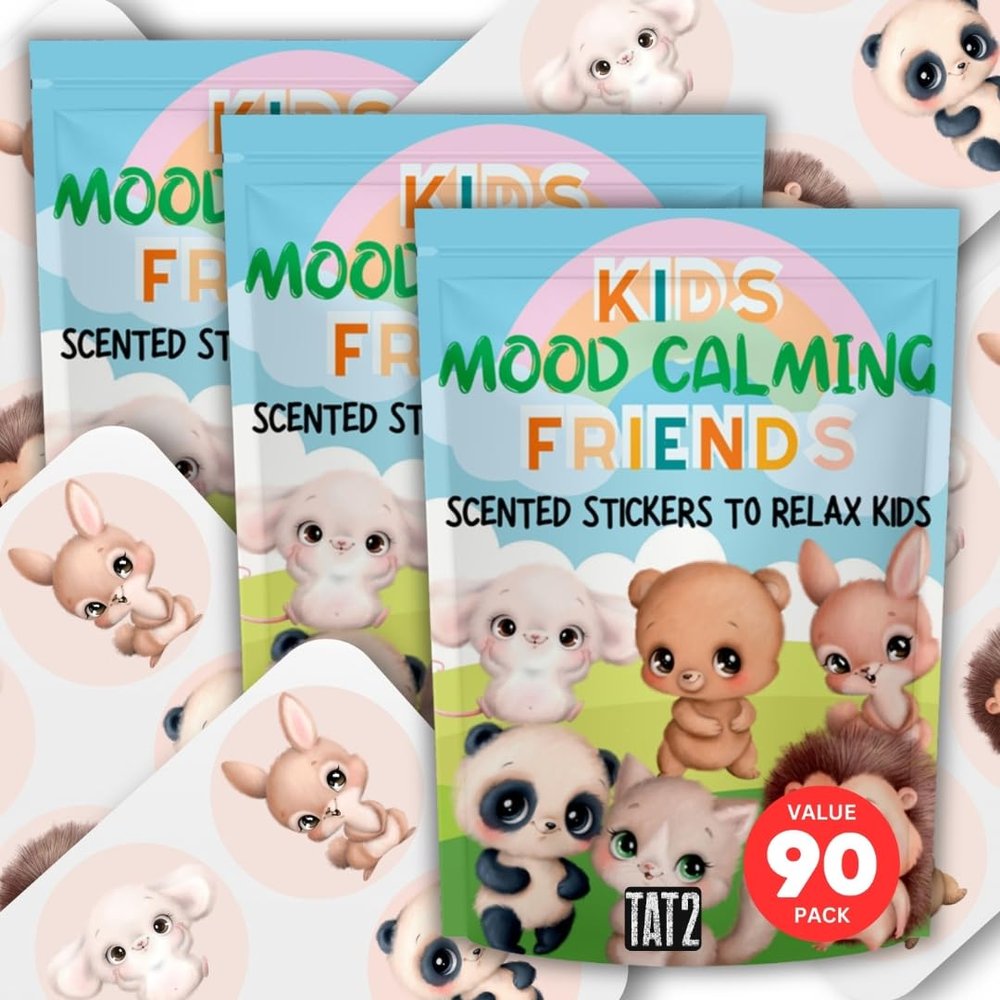 Mood Calming Stickers for Kids/Adults (90 Pack)  All Natural Patches, Chemical and Drug Free, Mood Support for Relaxation