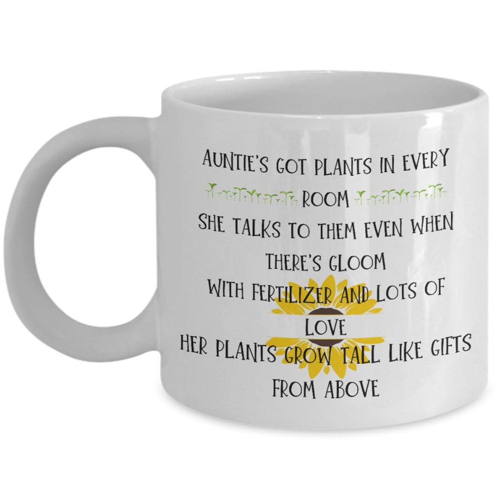 Auntie of Plants: Blooming with Love in a 11 or 15 Oz Happy Sipping Mug