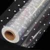 100 ftx34 in Extra Wide Clear Cellophane Wrap Roll with Irregular White Dot, Transparent Thicker Cellophane Roll, Gift Baskets Wrap Cellophane Film for Treats, Gifts, Holiday, Christmas Wrapping view 1
