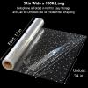 100 ftx34 in Extra Wide Clear Cellophane Wrap Roll with Irregular White Dot, Transparent Thicker Cellophane Roll, Gift Baskets Wrap Cellophane Film for Treats, Gifts, Holiday, Christmas Wrapping view 2