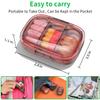 2 Pack 3 Compartment Small Pill Box, Moisture Proof Pill Case, Travel Pill Organizer for Pocket Purse, Daily Portable Medicine Vitamin Box, Fish Oil Box, Supplement Box (Black+Orange) view 2