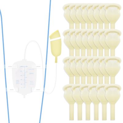 30 PCS Latex Condom Catheter External Self-Sealing Set, Easy Donning, Day and Night Use Quick and Easy Drainage, No Reflux, No Leakage (30pcs/25mm/0.98inch)