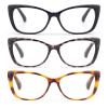 Autojouls 3-Pack Reading Glasses for WomenOprah Style Frame Spring Hinge Clear Lens Readers Glasses, 3 Colors Mix Black GrayTortoise YellowTortoise 2.25 x view 3
