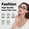 Autojouls 3-Pack Reading Glasses for WomenOprah Style Frame Spring Hinge Clear Lens Readers Glasses, 3 Colors Mix Black GrayTortoise YellowTortoise 2.25 x view 4