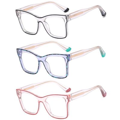 3 Pack Oprah Style Reading Glasses for Women Blue Light Blocking Computer Square Readers with Spring Hinge Men (black/purple/pink, 1.75, multiplier_x)