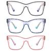 3 Pack Oprah Style Reading Glasses for Women Blue Light Blocking Computer Square Readers with Spring Hinge Men (black/purple/pink, 1.75, multiplier_x) view 2