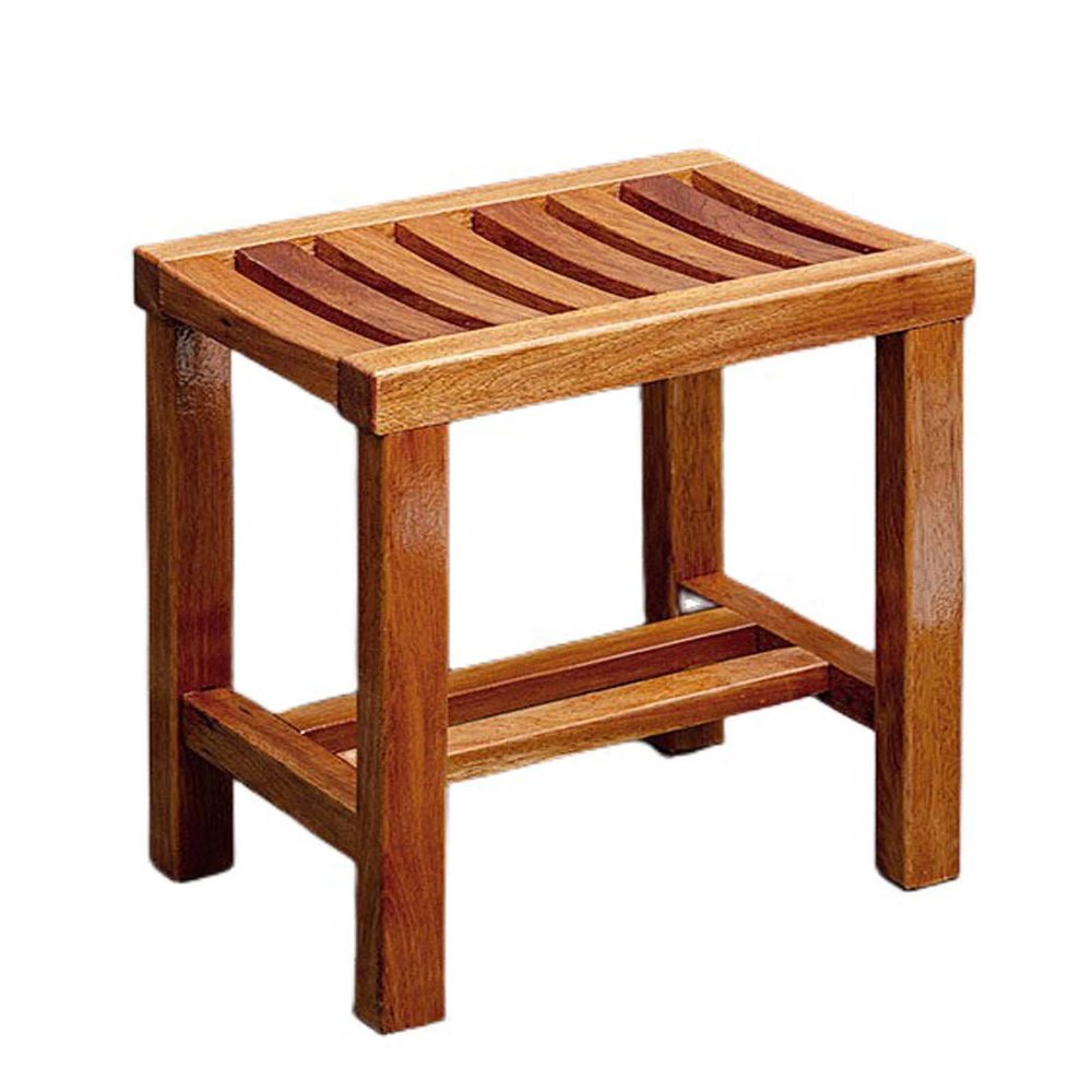 Shower Foot Stool for Shaving Legs, Bamboo Shower Foot Rest, Waterproof Bathroom Foot Step Stool for Inside Shower, Shower Bench, Shower Stool for Small Shower Spaces (Dark Brown,Large)