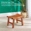 Shower Foot Stool for Shaving Legs, Bamboo Shower Foot Rest, Waterproof Bathroom Foot Step Stool for Inside Shower, Shower Bench, Shower Stool for Small Shower Spaces (Dark Brown,Large) view 3