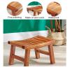Shower Foot Stool for Shaving Legs, Bamboo Shower Foot Rest, Waterproof Bathroom Foot Step Stool for Inside Shower, Shower Bench, Shower Stool for Small Shower Spaces (Dark Brown,Large) view 4