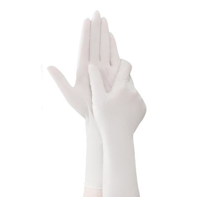 BAMFY Household Nitrile Disposable Gloves 30 Pairs Watertight Dishwashing Gloves Kitchen Cleaning Gloves for Dishes Clean Gardening Washing Up Gloves (Color : White, Size : Medium)