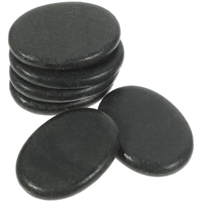 FOMIYES Hot Stones, 6Pcs Volcanic Hot Massage Stone Natural Basalt Heated Black Warmer Energy Tool for Home Spa, Massage Relaxing,